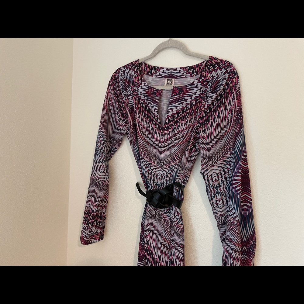 Anne Klein Psychedelic geometric pattern dress